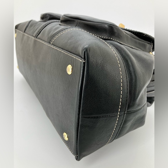 COACH Black #3569 Braided Leather Satchel Bag - Picture 8 of 16